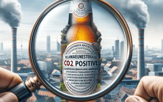 Werbung für ein klimaneutrales Bier