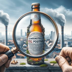 Werbung für ein klimaneutrales Bier